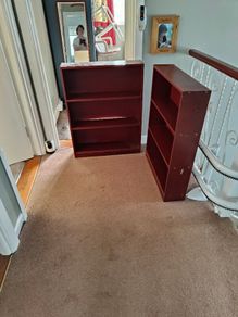 3 small stand-alone bookcases