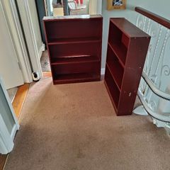 3 small stand-alone bookcases