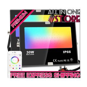 LED Floodlight 300W Equivalent 3000LM, Smart RGB Flood Lights Outdoor with APP Control, Colour Changing + Warm White, Timing - Scene - Garden Lighting, IP66, UK Plug (FREE POSTAGE)