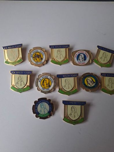 12 x Vintage 1970's,  80's  Joe Walsh Irish Tours Badges