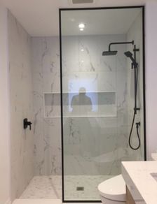 Shower door panel black - wet room