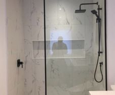 Shower door panel black - wet room