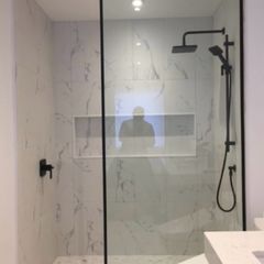 Shower door panel black - wet room