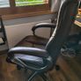 Good quality brown leather office swivel chair Image 4