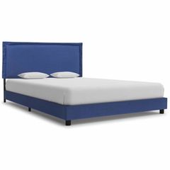 Bed Frame Blue Fabric 120x190 cm