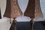 Beautiful pair of vintage metal table lamps