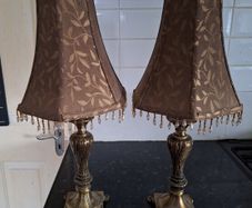 Beautiful pair of vintage metal table lamps