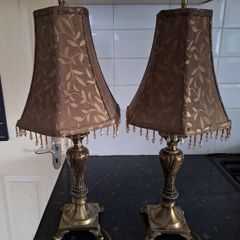 Beautiful pair of vintage metal table lamps