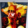 Signed Canvas Painting Striking Red and Gold Don Quixote Artwork 61.5 x 50cm Image 2