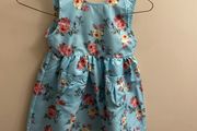 Blue floral dress (age 3-4)