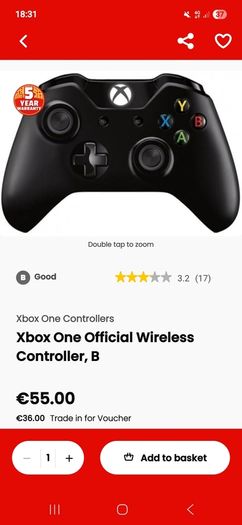 xbox one offical black controller
