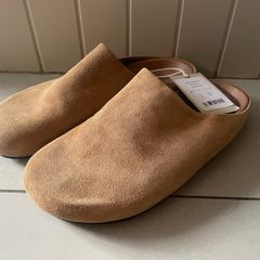 Womens mules Jigsaw tan suede brand new size 5