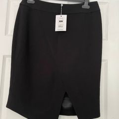 Savida (Dunnes Stores) Black Asymmetric Hem Skirt - Size 12- New with Tags