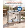 Stainless Steel Utility Sink, Free Standing Single Bowl Commercial Kitchen Sink with Faucet, 1000 x 500 x 940 mm, Utility Left Basin with Hot & Cold Water Pipe for Garage, Restaurant, Laundry Image 7