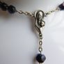 Vintage Long vintage garnet crystal aurora borealis 5 decades Rosary Image 8