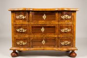 German Baroque Style Large Walnut Chest of Drawers