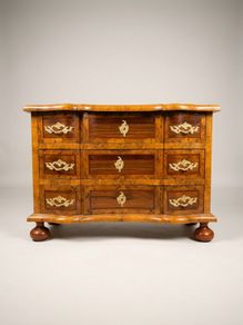 German Baroque Style Large Walnut Chest of Drawers