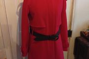 gorgeous red coat with belt