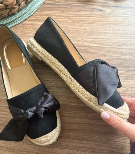 Brand new Espadrilles shoes black with bow