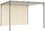 Garden Gazebo with Side Curtain Gazebo Pergola Garden Tent Party Tent Patio Roof Canopy Sun Protection 3 x 3 x 2.25 m Cream