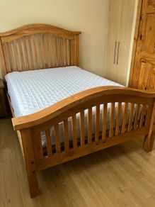 Oak Bed Double & Mattress