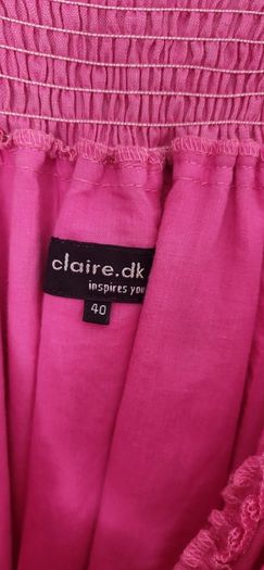 Claire DK pink linen summer with double front pocket details Sz 40 (Fit 10-12UK) - Rrp 99 (New)