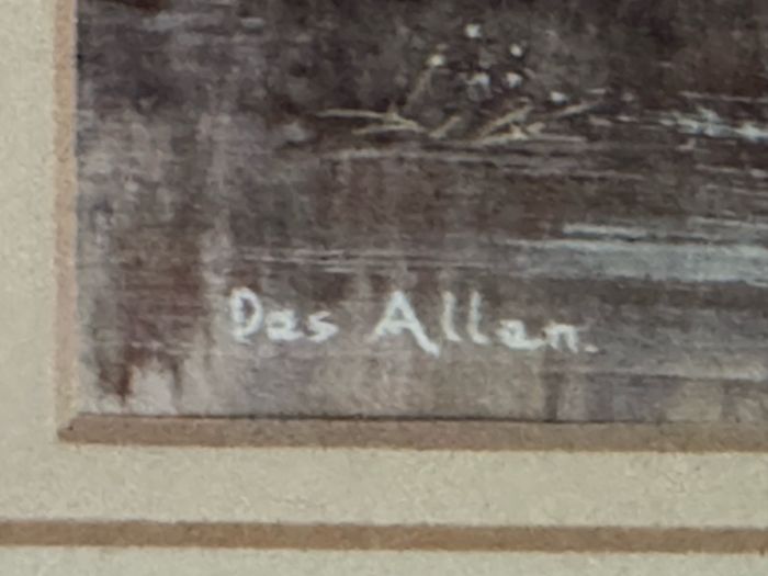 Original Framed Painting "Tranquil River" by Des Allen (44 x 34cm)