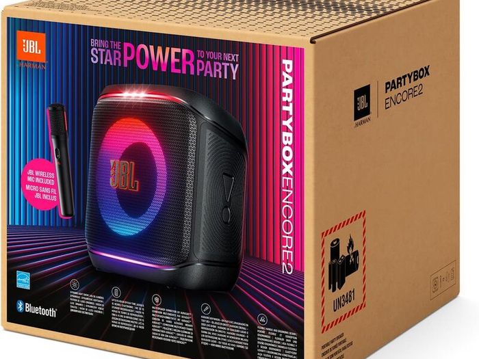JBL PartyBox Encore 2 portable speaker with wireless mic