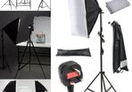 2x Photo Studio 135W Bulbs Softbox Continuous Lighting Soft Box Light Stand Kit