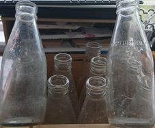 Vintage milk bottles