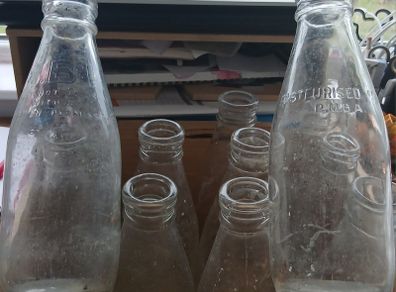 Vintage milk bottles