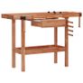 Carpentry Workbench with Drawer and 2 Vices Hardwood Image 2
