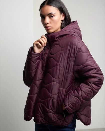 DUNNES Quilted Jacket Burgundy Size XS!