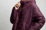 DUNNES Quilted Jacket Burgundy Size XS!