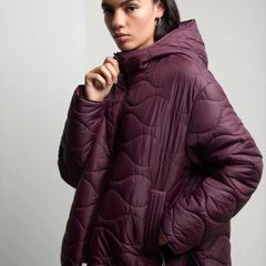 DUNNES Quilted Jacket Burgundy Size XS!