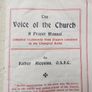 Vintage Catholic pocket prayer manual titled The Voice of the Church, compiled by Father Aloysius, O.S.F.C., and published in Dublin by M.H. Gill & Son, Ltd. Image 3