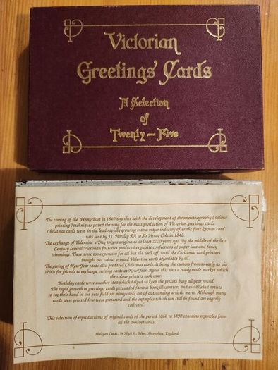 Beautiful Set Of 25 Reproduction  Vicorian Greeting Cards Of The Period 1860-1890 In Presentation Box. In Very Good Condition.