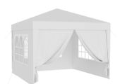 Waterproof 3x3m Gazebo White with 4 side walls