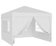 Waterproof 3x3m Gazebo White with 4 side walls