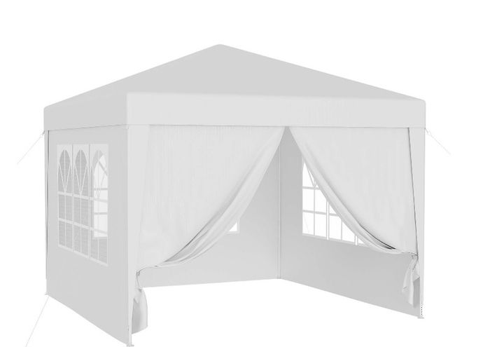 Waterproof 3x3m Gazebo White with 4 side walls