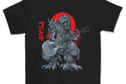 Godzilla the street musician t-shirt