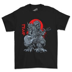 Godzilla the street musician t-shirt