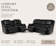 New 3+2 & 3+1+1 Black Leather Sofa Sets