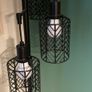 Black 3 light weaved floor lamp - Bulbs included Image 3