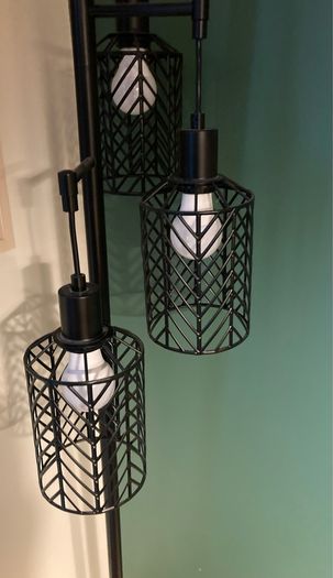 Black 3 light weaved floor lamp - Bulbs included
