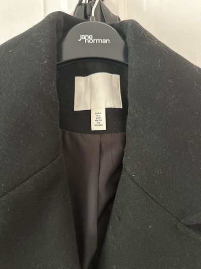 Ladies black Overcoat- H&M- Size Small
