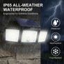 Solar Lights Outdoor, Upgraded 286 LED Motion Sensor Security Light with 360 Wide Lighting Angle, Easy to Install, IP65 Waterproof Durable Solar Powered Flood Lights for Outside Image 5
