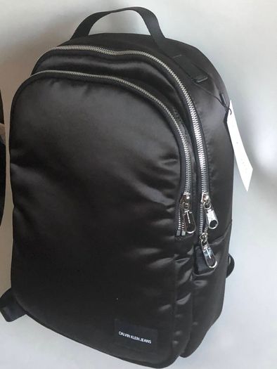 Women Backpack CALVIN KLEIN JEANS Satin Sleek Black.
