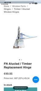 Window hinges (sold as pair - top and bottom hinge)