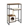 Cat scratching post, cat tree, 2-in-1 furniture, vintage brown Image 2